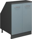 Vicco R-Line Keukenkast voor schuine wand – 60 cm met 2 deuren, kastromp 60 cm diepte Blauw-grijs