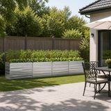 vidaXL Jardinière surélevée galvanisé argent 321 x 40 x 55 cm