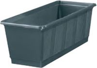 Geli Plantenbak kunststof - antraciet - rechthoekig - 40 x 18 x 15 cm - balkonbak/bloembak