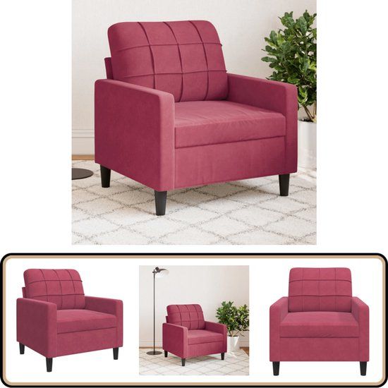 vidaXL Fauteuil 60 cm fluweel wijnrood
