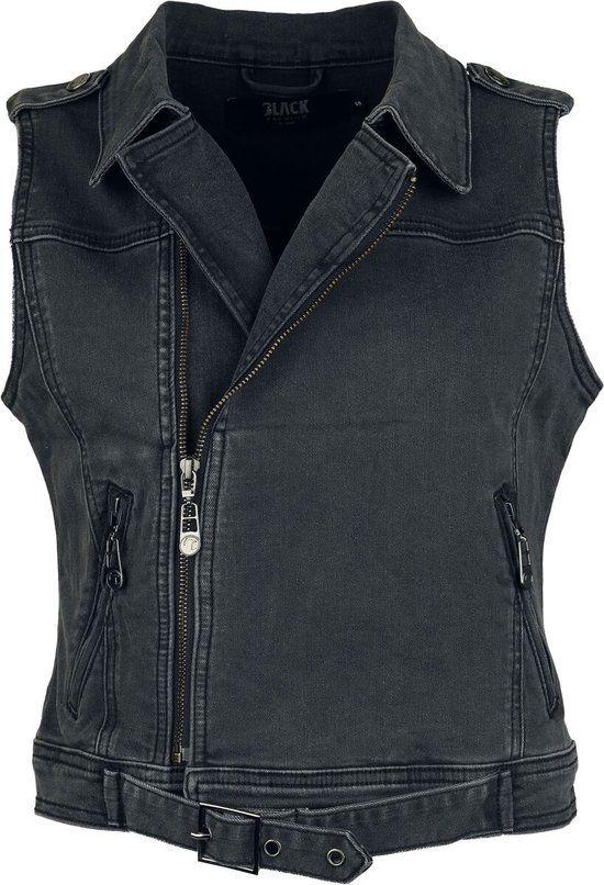 Black Premium by EMP Grijze Mouwloze Jeansvest met Twee Zijzakken - Dames - L