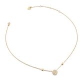 GUESS JUBN06201JWYGT/U damescollier hart roestvrij staal goud wit zirkonia 45,5 cm