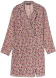Le Temps des Cerises Dames jurk Habbes Kort Gebloemd Polyester V-hals Lange mouw Blauw/Groen/Roze