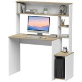 HOMCOM computerbureau - spaanplaat - 114 x 45 x 138 cm - wit