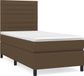 vidaXL Boxspring met matras stof donkerbruin 90x200 cm