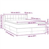 vidaXL Boxspring met matras fluweel donkergrijs 160x210 cm