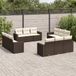 Prolenta Maison Exclusive - Tuinset voor de tuin, bestaande uit 12 delen met kussens, bruin, gemaakt van polyrotan