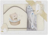 Interbaby Badhanddoek 100x100 Cm Katoen Beige 3-delig