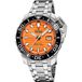 Festina F20043/3 Automatisch Polshorloge Heren Staal Oranje Wijzerplaat 100 ATM