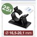 Quadrios 24CA453 Bevestigingssokkel Zelfklevend 24CA453 Bundel-Ø (bereik) 16.5 tot 20.1 mm Zwart 25 stuk(s)