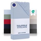 Blumtal Hoeslaken - Fitted Sheet - Jersey - Katoen - 180 x 200 x 30 cm - Lichtblauw