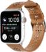 Strap-it Leren band met patroon - Bruin - Geschikt voor Apple Watch 44/45/46/49mm