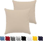 Dreamzie Kussensloop 80 x 80 cm (set van 2) - 100% jerseykatoen, 150 g/m² - beige