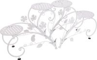 T&L Store® Plantenstandaard - Plantenrek - Metaal - Wit - 4-laags - 93x23x40cm