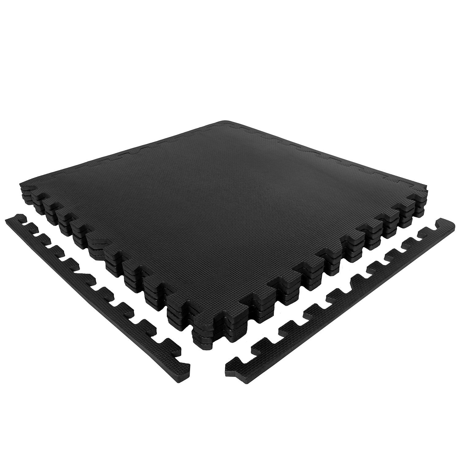 VirtuFit Fitness Puzzelmat - Vloermat - 12-delig - Zwart