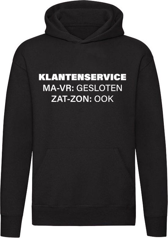 Unisex Hoodie - Klantenservice | werk | gesloten | dicht | vrij | humor | grappig | Zwart - XL