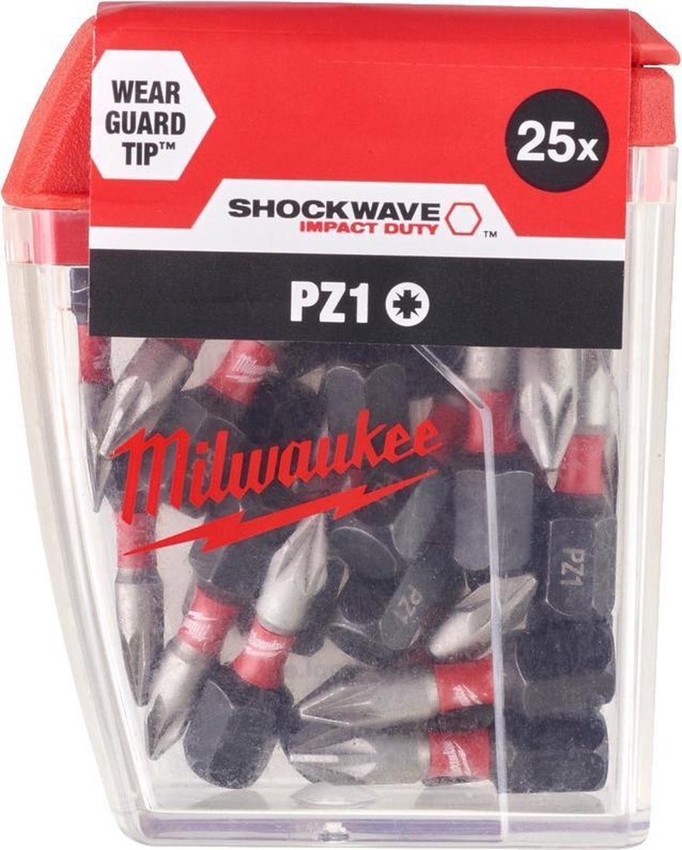 Milwaukee Shockwave Impact Duty™ schroefbits CD Tic Tac PZ1 x 25 mm (25 stuks) - 10 stuks - 4932430861