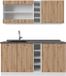 Vicco R-Line Eenpersoonskeuken – 160 cm, WB Antraciet Artisanaal eiken/wit