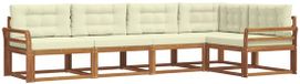 vidaXL Acacia Hout Hoek Loungeset Natuurlijk en Crème