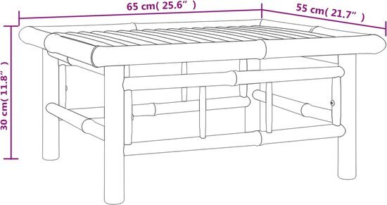 vidaXL 8-delige Loungeset met kussens bamboe donkergrijs