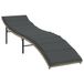 Poly Rattan Bain de soleil avec coussin 55x199x50 cm gris clair