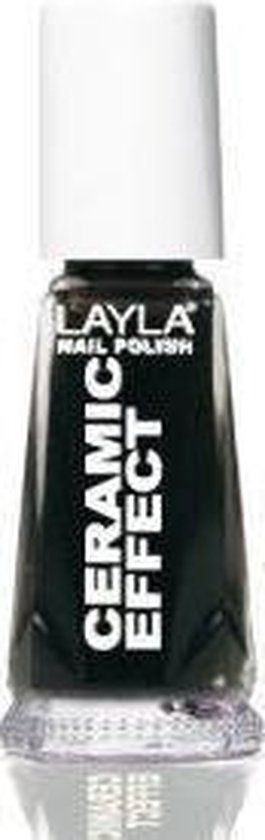 Layla Cosmetics Smalto Layla Ceramic Effect nagellak 10 ml Zwart Glans