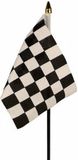 Merkloos / Sans marque Finish Finish vlaggetje - 4x - 15 x 10 cm - polyester - op kunststof stokje - 27 cm