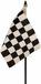 Merkloos / Sans marque Finish Finish vlaggetje - 4x - 15 x 10 cm - polyester - op kunststof stokje - 27 cm