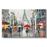 Homemania Eiffeltoren en landschappen voor woonkamer, slaapkamer, meerkleurig, 45 x 3 x 70 cm, HM20KNV45 x 70 – 277, polyester, hout