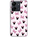 Maniacase Hoesje voor Xiaomi Redmi 13C 4G Minnie met strik, roze achtergrond