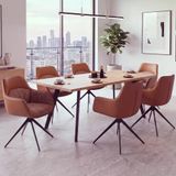 Mendler Lot de 6 chaises de salle à manger HWC-R23 en cuir synthétique