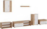 Vicco Woonwand Berno, Goudkleurig Eiken/Wit, Set van 6 stuks