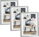 ZEP Cadre photo - 3x pièces - argenté - plastique - pour photo de 20 x 25 cm