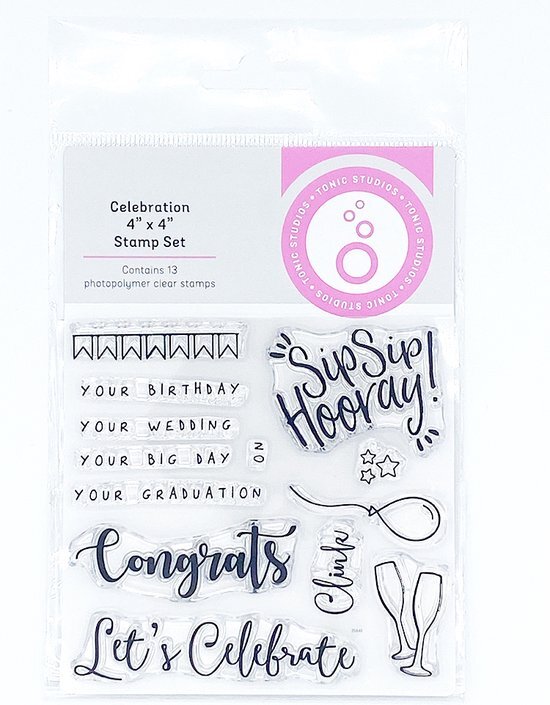 Tonic Studios CLEAR STAMPS CELEBRATE, One Size