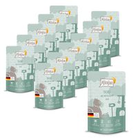 MjAMjAM - Alimentation humide premium pour chats - Quetschie - insecte avec excellent veau, lot de 12 (12 x 125 g), sans céréales avec protéine d'insecte