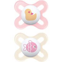 MAM Start Pink Cute Duck & Fish Design 0–2M Fopspeen – 2 stuks