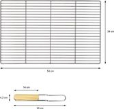 ECD Germany Grille en acier inoxydable rectangulaire 54x34 cm en acier inoxydable