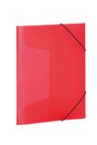HERMA mappen A3 rood doorschijnend set, 3 stuks, hoekmappen van kunststof met elastische band en binnenkleppen voor kinderen, jongens en meisjes