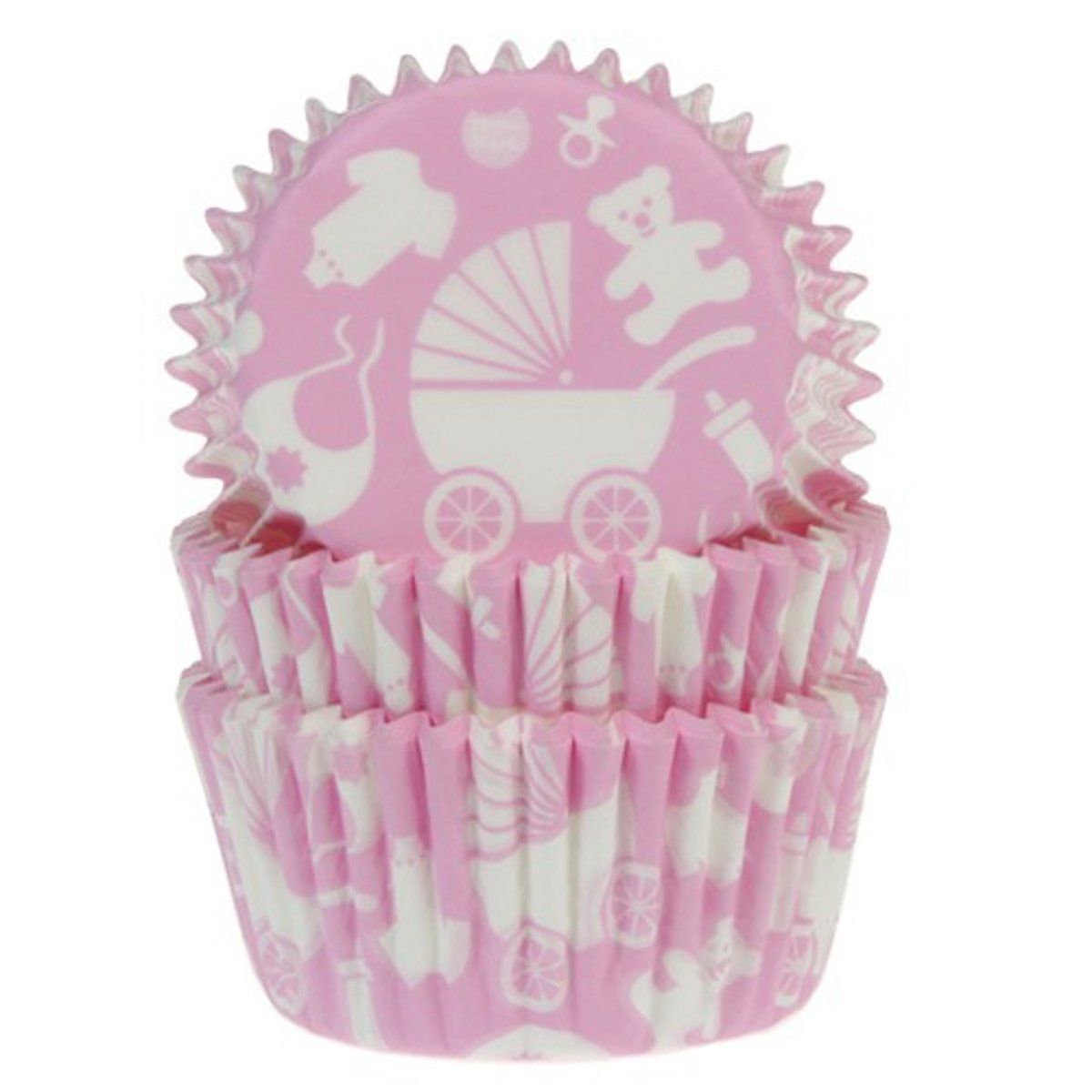 House of Marie Cupcake Vormpjes Baby Roze pk/50