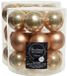 Decoris Kleine kerstballen - 54 stuks - Toffee bruin - D4 cm - Glas