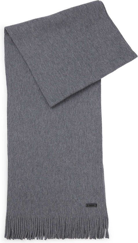 BOSS Albas Sjaal Heren Wol Medium Grijs - 4063539930121
