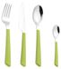Bol 24-delig couverts met groene plastic handgrepen