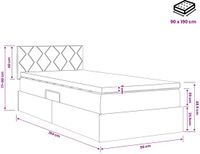 vidaXL LED-opbergbed met matras, Donkergrijs, 90 x 190 cm, Stof