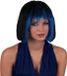 Funny Fashion Heksenpruik kort haar - zwart/blauw - dames - Halloween/carnaval