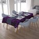 Bonamaison Tafelkleed, Anti-Mold, Sneldrogend, Waterdicht, 100% Polyester Tafellaken, Paars, zwart, 140 x 200 Cm