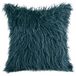 Eurofirany Set van 2 elegante kussenslopen van pluizig imitatiebont, 45 x 45 cm, marineblauw