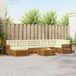 vidaXL - Bank loungeset - 7 zitplekken - Natuurlijk en crème - Acacia hout