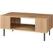 LIVARNO® Table basse cannelée, 92 x 40 x 50 cm, imitation chêne