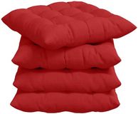 vidaXL - Zitkussens - 4 stuks - Stof - Rood - 40 x 40 x 6 cm