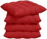vidaXL - Zitkussens - 4 stuks - Stof - Rood - 40 x 40 x 6 cm